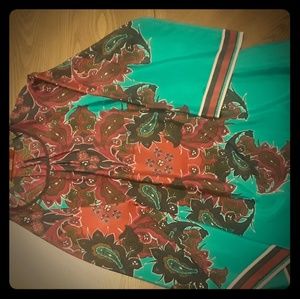 Green colorful mini dress flowery Size S